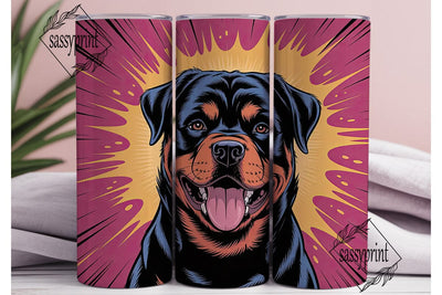 Rottweiler Burst 20oz Tumbler Wrap Sublimation sassyprint 