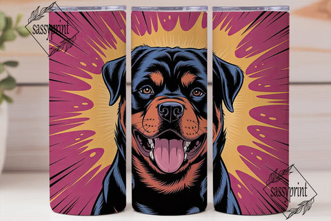 Rottweiler Burst 20oz Tumbler Wrap Sublimation sassyprint 