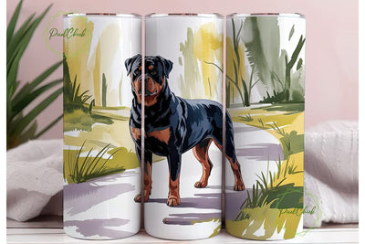 Rottweiler Dog 20oz Tumbler Wrap Sublimation PixelChick 