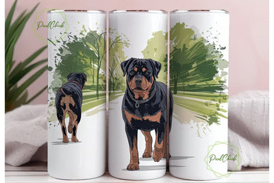 Rottweiler Dog 20oz Tumbler Wrap Sublimation PixelChick 