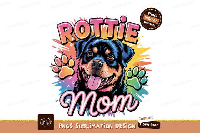 Rottweiler Dog Mom Sublimation Design Graphic Sublimation Designangry 