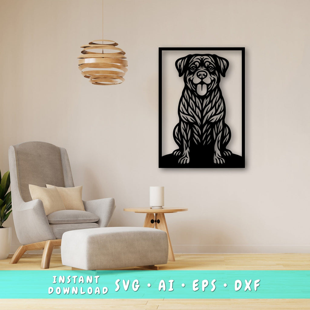 Rottweiler Laser SVG, Cute Dog Laser Cut, Pet Lover Design, Digital ...