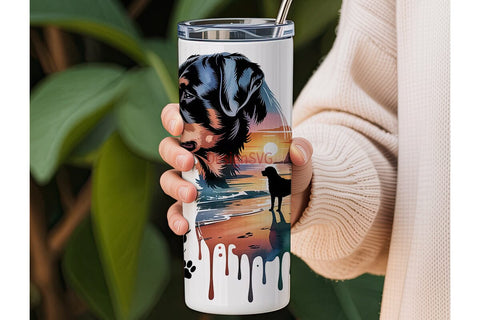 Rottweiler Sunset 20oz Tumbler Wrap Sublimation DesignSVG 