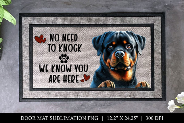 Rottweiler Welcome Doormat Sublimation Design Sublimation BijouBay 