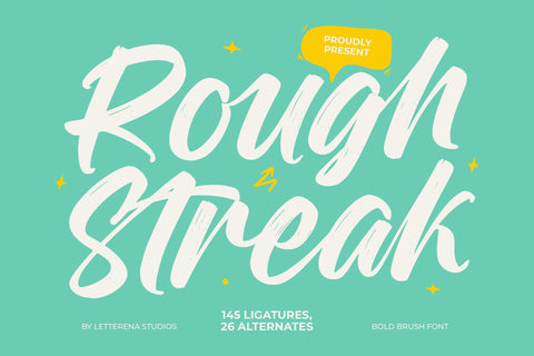 Rough Streak - Bold Brush Font Font Letterena Studios 