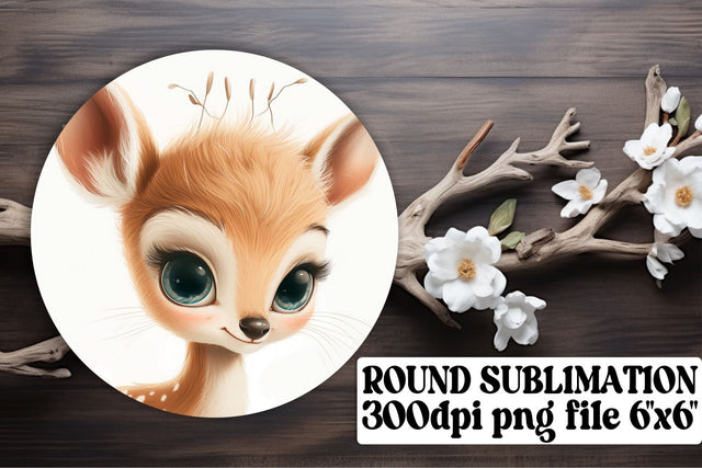 Round Animal Sublimation Artwork Collection with Watercolor Touch Sublimation afrosvg 