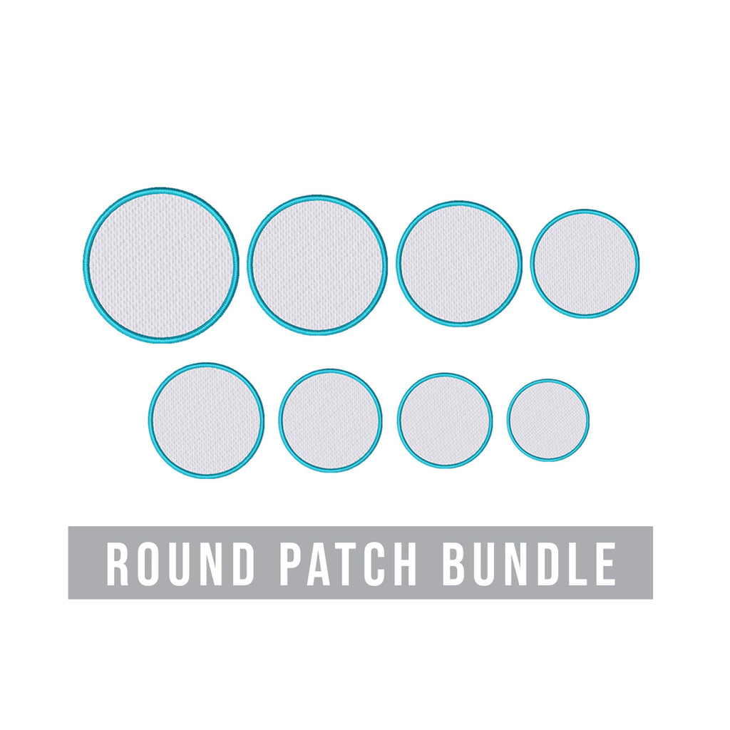 Round Applique Patch Embroidery Design Bundle - So Fontsy