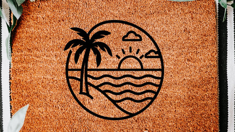 Round Beach Scene SVG Bundle | 4 Palm Tree Sunset Variations | Summer Vacation Cut Files | Cricut Silhouette Ready SVG So Fontsy VIP Design Shop 