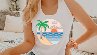Round Beach Scene SVG Bundle | 4 Palm Tree Sunset Variations | Summer Vacation Cut Files | Cricut Silhouette Ready SVG So Fontsy VIP Design Shop 