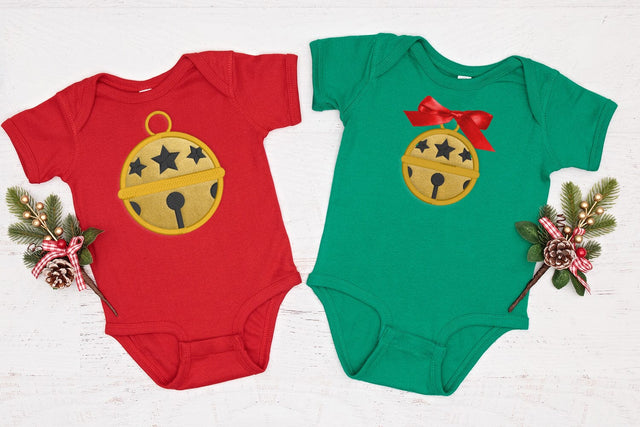 Round Christmas Bell Applique Embroidery Embroidery/Applique DESIGNS Designed by Geeks 