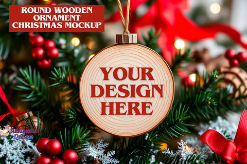 Round Christmas Ornament Mockup Mock Up Photo Sublimatiz Designs 