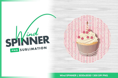 Round cupcake wind spinner png sublimation design Sublimation Regulrcrative 