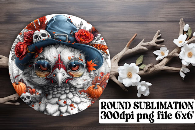 Round Design: Autumn Turkey Design Sublimation PNG Sublimation afrosvg 