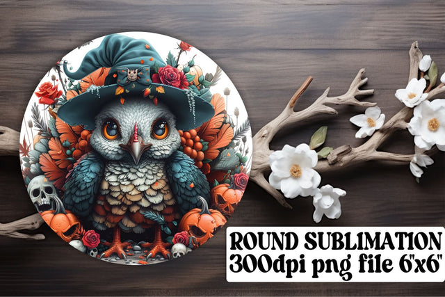 Round Design: Autumn Turkey Scene Sublimation PNG Sublimation afrosvg 