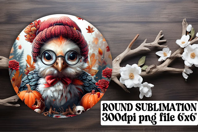 Round Design: Autumn Turkey Sublimation PNG Sublimation afrosvg 
