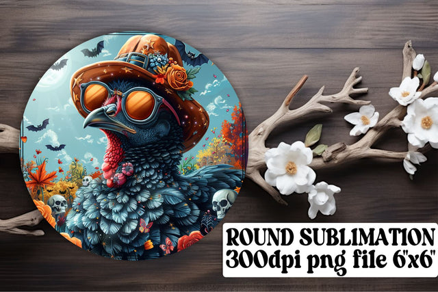 Round Design: Fall Turkey Design for Sublimation PNG Sublimation afrosvg 