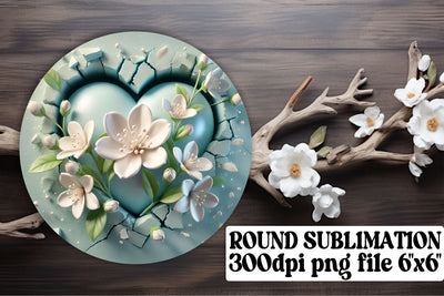 Round design PNG files, perfect for personalized keychains! , 3D Heart Sublimation afrosvg 