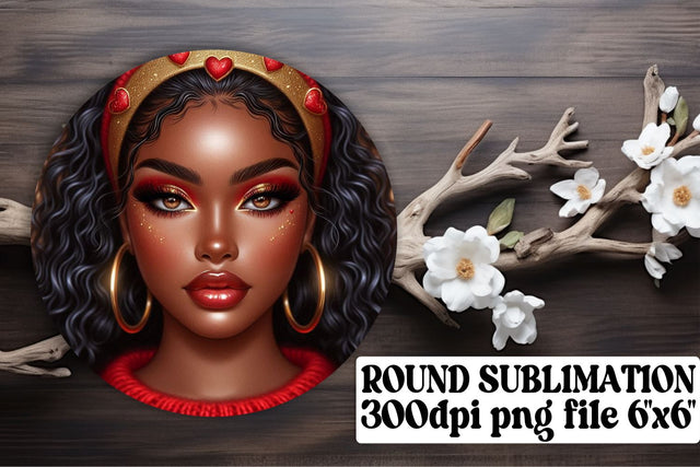 Round design PNG for keychains, perfect for sublimation! , Love Girl Sublimation afrosvg 