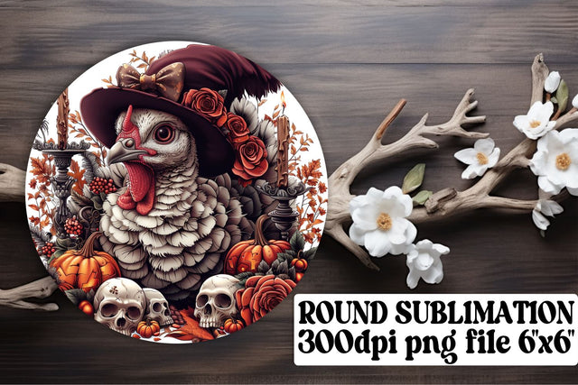 Round Design Sublimation: Autumn Turkey PNG Sublimation afrosvg 