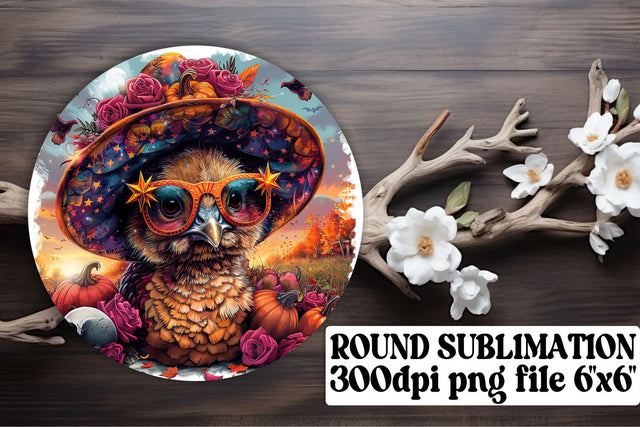 Round Design Sublimation Thanksgiving Turkey PNG Sublimation afrosvg 