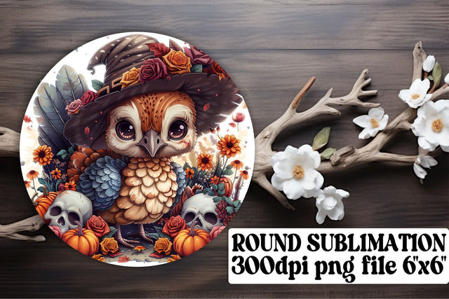 Round Design Thanksgiving Turkey Sublimation PNG Sublimation afrosvg 