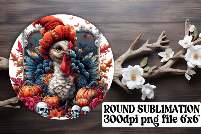 Round Design: Thanksgiving Turkey Sublimation PNG Sublimation afrosvg 