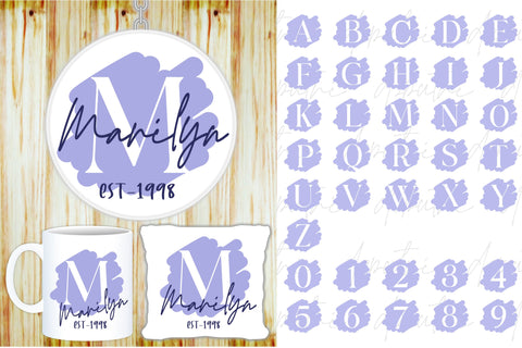 Round Distressed Font SVG Designs, Distressed Alphabet Monogram Letters, Keychain SVG Bundle, Distressed Backgrounds SVG D2PUTRI Designs 