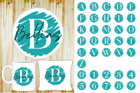 Round Distressed Font SVG Designs, Grunge Alphabet Monogram Letters, Keychain SVG Bundle, Backgrounds Sublimation SVG D2PUTRI Designs 