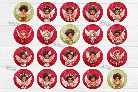 Round earring Sublimation bundle Valentine earrings Flower Hearts Watercolor png Sublimation Createya Design 