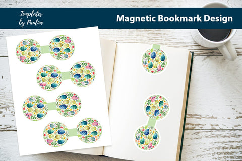 Round Easter Printable Magnetic Bookmark Bundle SVG Templates by Pauline 