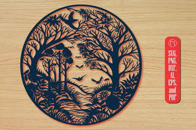 Round Forest Papercut Decor SVG SVG MD JOYNAL ABDIN 