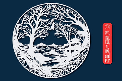 Round Forest Papercut Decor SVG SVG MD JOYNAL ABDIN 