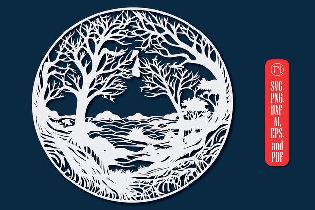Round Forest Papercut Decor SVG SVG MD JOYNAL ABDIN 