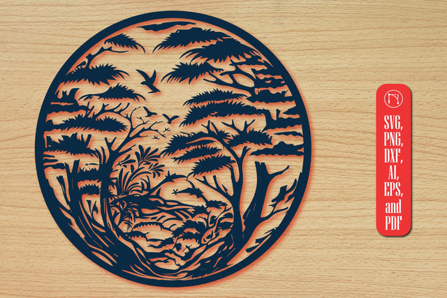 Round Forest Papercut Decor SVG SVG MD JOYNAL ABDIN 