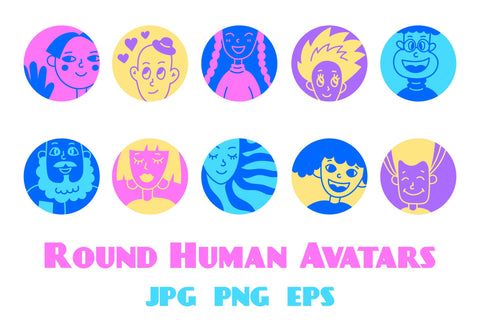 Round Human Avatars PNG Clipart Sublimation Rin Green 