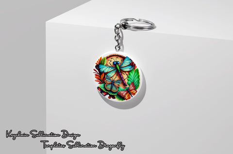 Round Keychain Dragonfly Sublimation Vol-1 Sublimation Jagonath Roy 