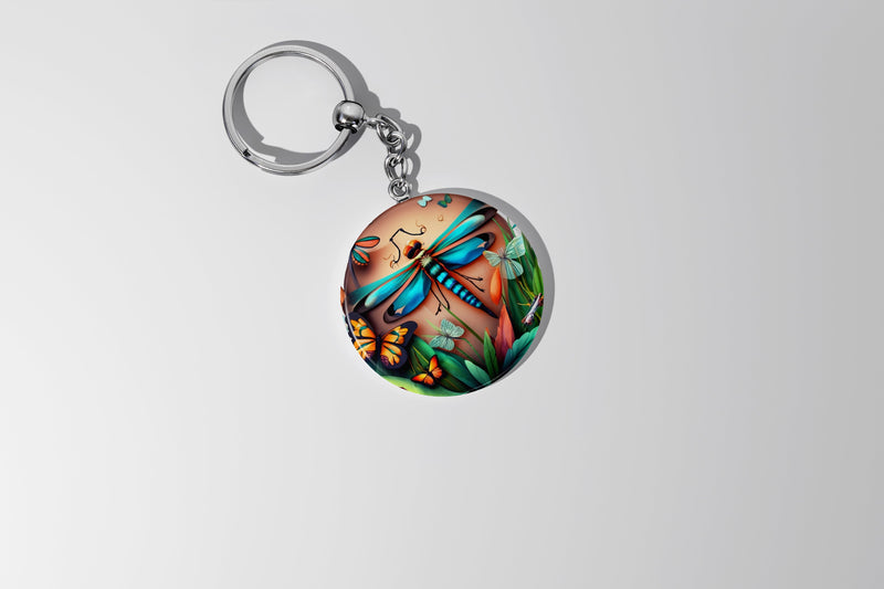 Round Keychain Dragonfly Sublimation Vol-11 Sublimation Jagonath Roy 