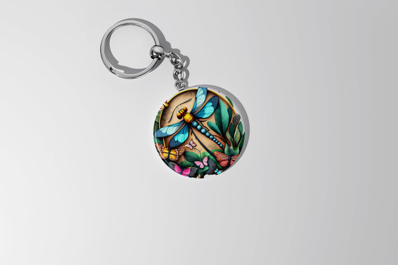Round Keychain Dragonfly Sublimation Vol-12 Sublimation Jagonath Roy 