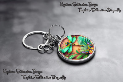 Round Keychain Dragonfly Sublimation Vol-2 Sublimation Jagonath Roy 