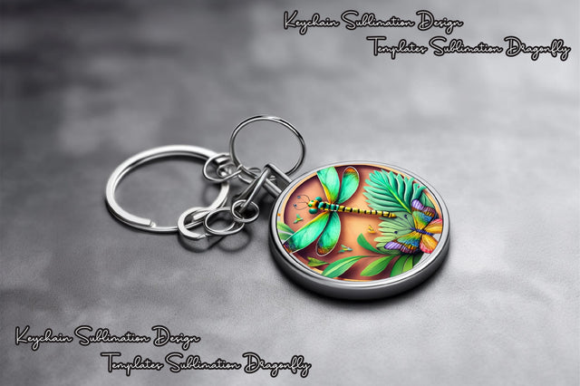 Round Keychain Dragonfly Sublimation Vol-2 Sublimation Jagonath Roy 