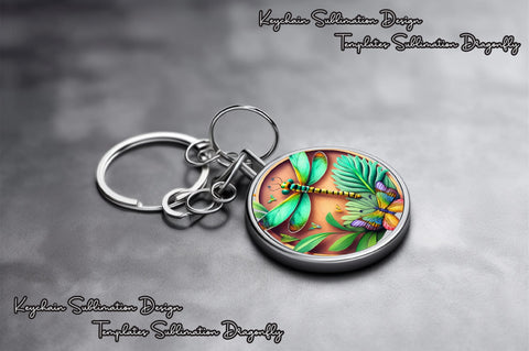 Round Keychain Dragonfly Sublimation Vol-2 Sublimation Jagonath Roy 