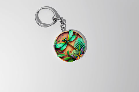 Round Keychain Dragonfly Sublimation Vol-2 Sublimation Jagonath Roy 