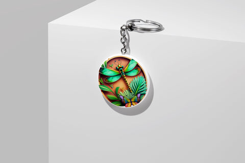 Round Keychain Dragonfly Sublimation Vol-2 Sublimation Jagonath Roy 