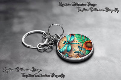 Round Keychain Dragonfly Sublimation Vol-5 Sublimation Jagonath Roy 