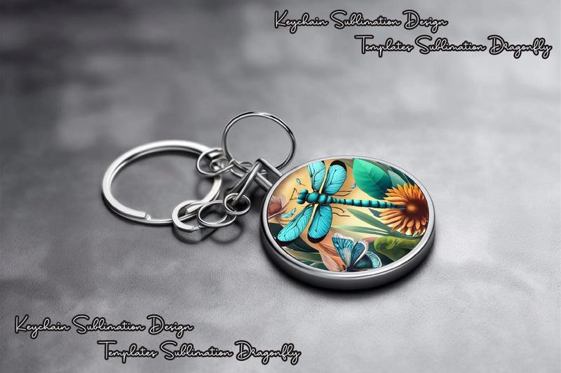 Round Keychain Dragonfly Sublimation Vol-6 Sublimation Jagonath Roy 