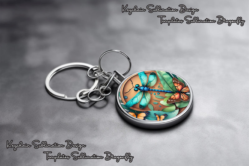Round Keychain Dragonfly Sublimation Vol-7 Sublimation Jagonath Roy 
