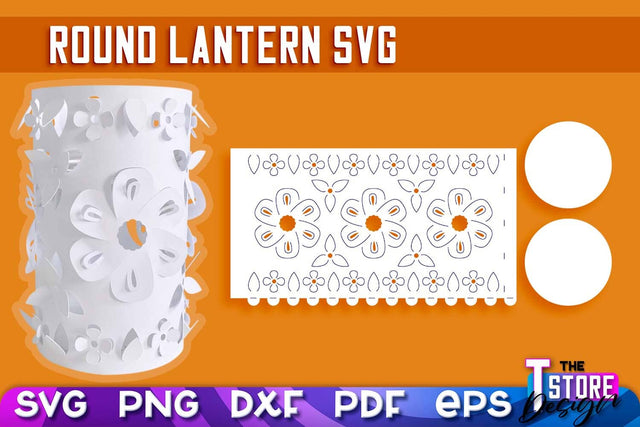 Round Lantern Papercut SVG | Paper Lantern SVG | Night Light Design SVG The T Store Design 