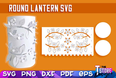 Round Lantern Papercut SVG | Paper Lantern SVG | Night Light Design SVG The T Store Design 