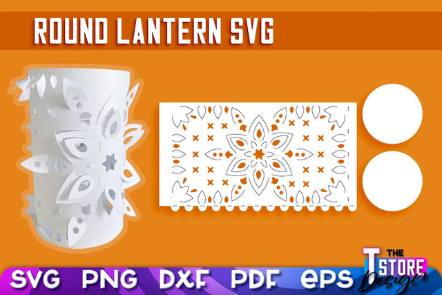 Round Lantern Papercut SVG | Paper Lantern SVG | Night Light Design SVG The T Store Design 