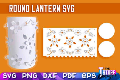 Round Lantern Papercut SVG | Paper Lantern SVG | Night Light Design SVG The T Store Design 